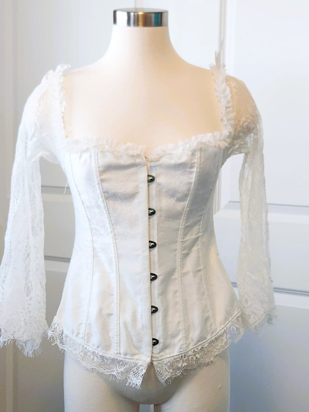 Steampunk Style Lace Off Shoulder Long Sleeve Corset Size XL